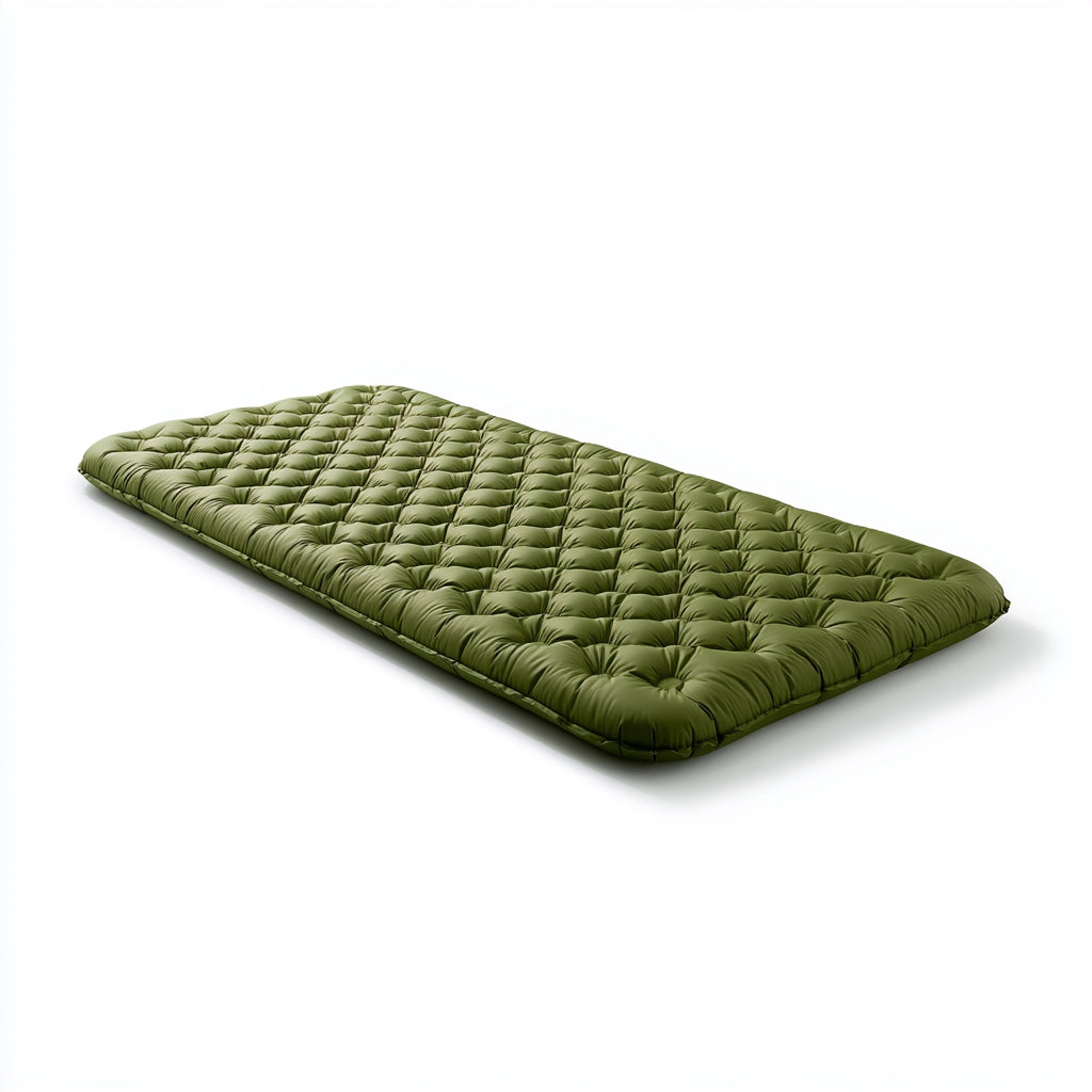 Colchonetas para Camping - TPU - 196x74x9 cm - Verde oliva - acolchada con celdas cuadradas