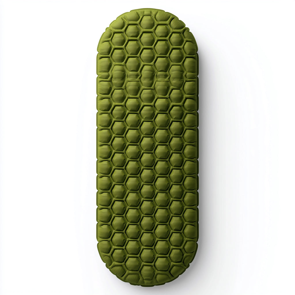 Colchonetas para Camping - TPU - 184x57x6 cm - Verde oliva - hexagonal redondeada