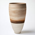 Jarrones - Cerámica - 21x21x44 cm - Beige-Marrón-Crema - Minimalista natural