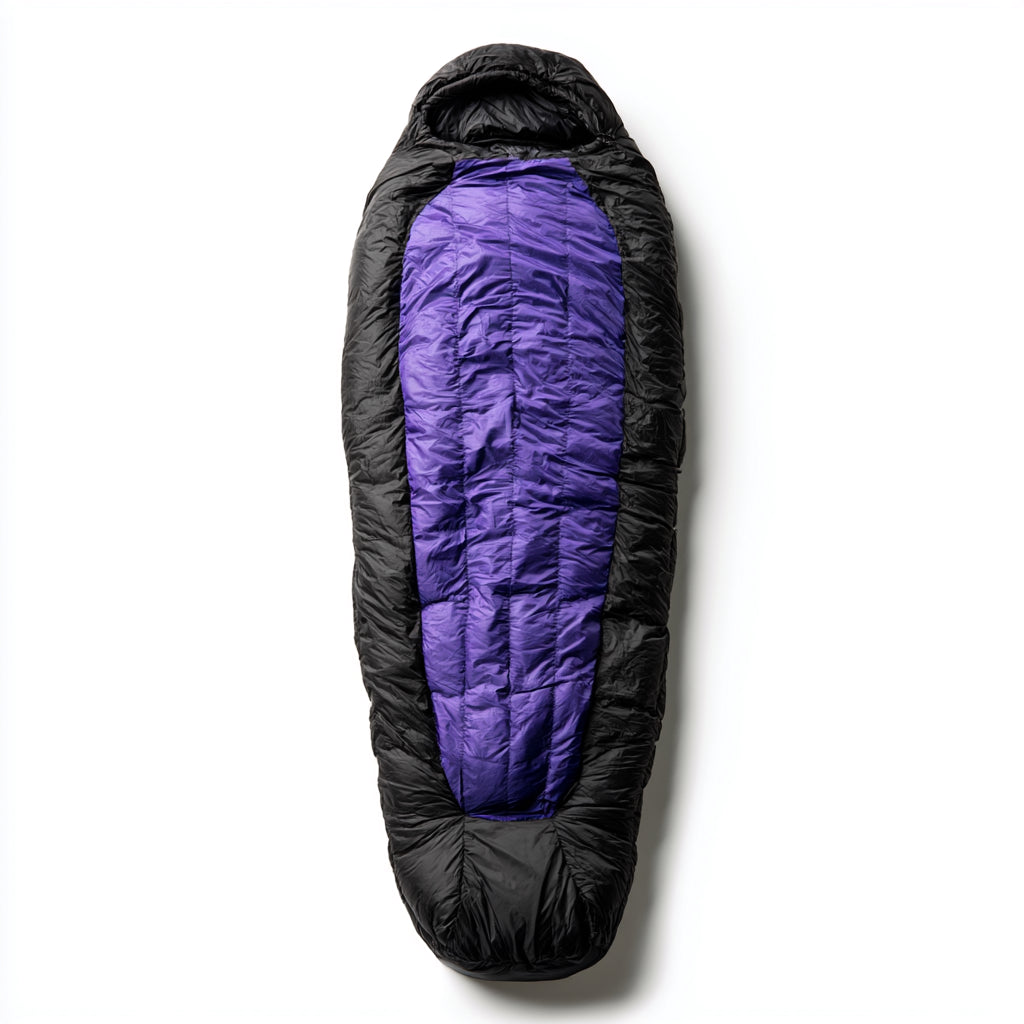 Sacos de Dormir - Poliéster - 225x85 cm - Negro-Morado - Tipo momia térmico