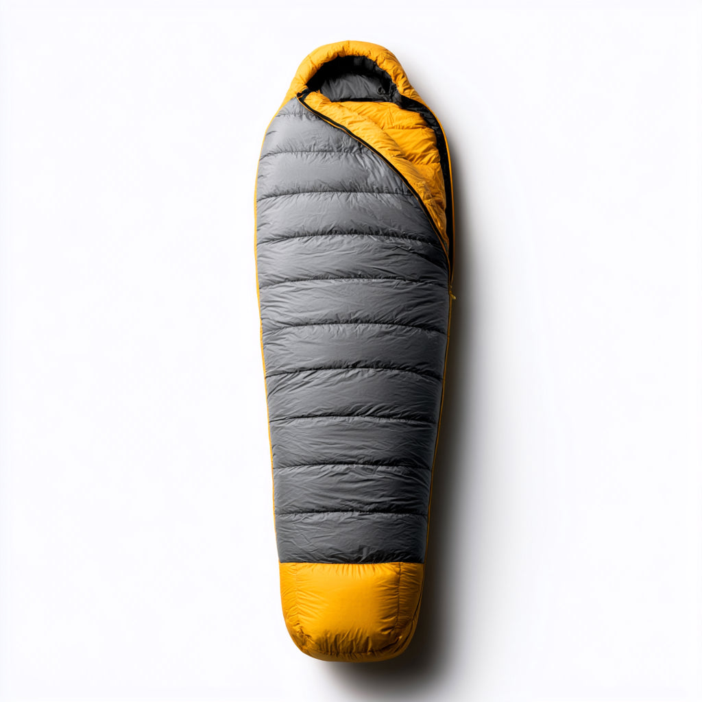 Sacos de Dormir - Poliéster - 220x80 cm - Gris-Amarillo - Tipo momia térmico