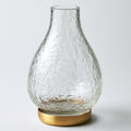 Jarrones - Vidrio-Metal - 22x22x32 cm - Transparente-Dorado - Texturizado moderno