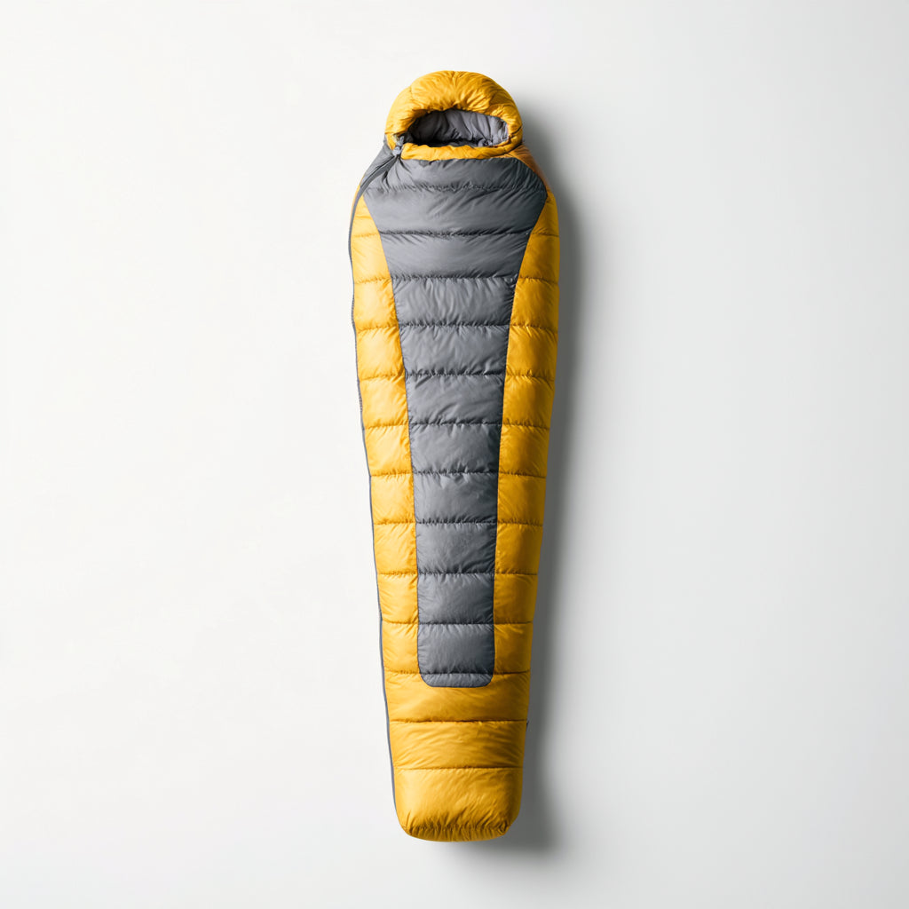 Sacos de Dormir - Poliéster - 234x79 cm - Gris-Amarillo - Tipo momia ultraligero para trekking