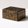 Joyeros - Madera - 26x18x12 cm - Azul-Dorado-Marron - Circulos Vintage