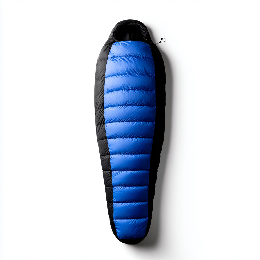 Sacos de Dormir - Poliéster - 222x81 cm - Azul-Negro - Tipo momia ligero para aventura al aire libre