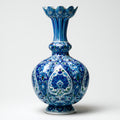 Jarrones - Cerámica - 24x24x48 cm - Azul-Blanco - Oriental floral