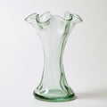 Jarrones - Vidrio - 24x24x36 cm - Verde claro-Transparente - Ondulado clásico