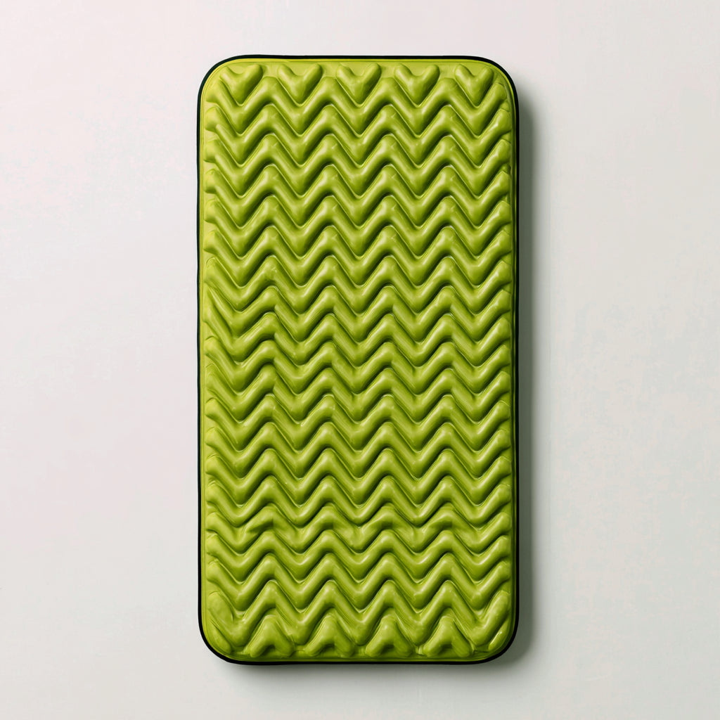 Colchonetas para Camping - PVC - 185x70x8 cm - Verde - zigzag con borde negro